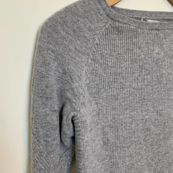 Zella Womens Long Sleeve Pullover Sweater Size XS Gray Wool Cashmere Ribbed - Picture 4 of 15